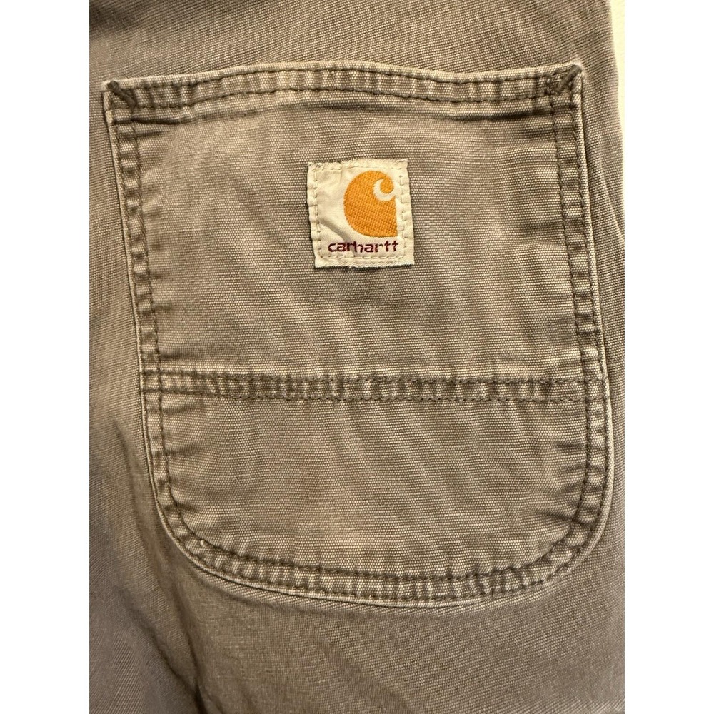 Carhartt Rugged Flex Relaxed Fit Canvas Work Pant 102291 Gray Men Sz 31x34 Cargo